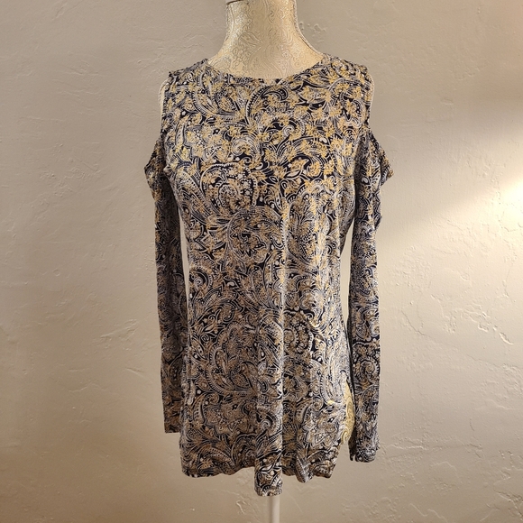Michael by Michael Kors Cold Shoulder Long Sleeve Knit Top - size Medium - Picture 1 of 7